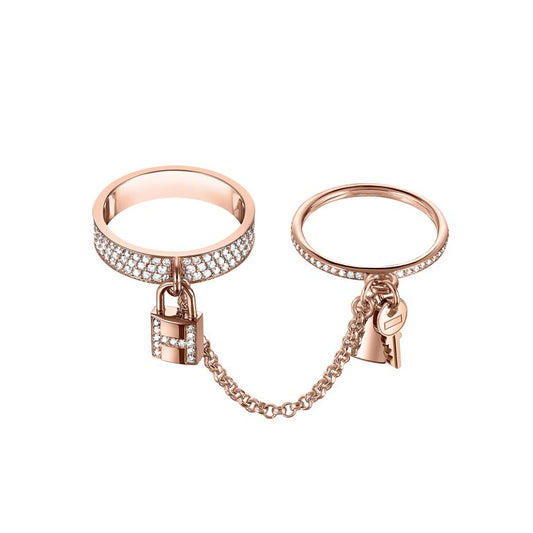 [Glow Muse]BAGUE DOUBLE CLOCHETTE HM KELLY EN OR AVEC DIAMANTS