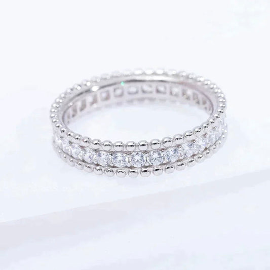 [Glow Muse]BAGUE PERLEE DIAMANT ARGENT