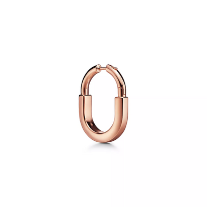 [Glow Muse ]LOCK MEDIUM PINK DIAMOND PINK GOLD EARRINGS
