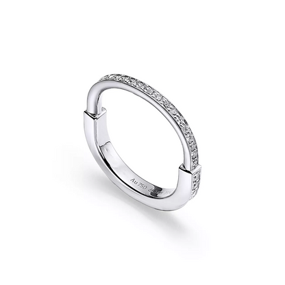 [Glow Muse ]LOCK RING SILVER DIAMOND PAVED