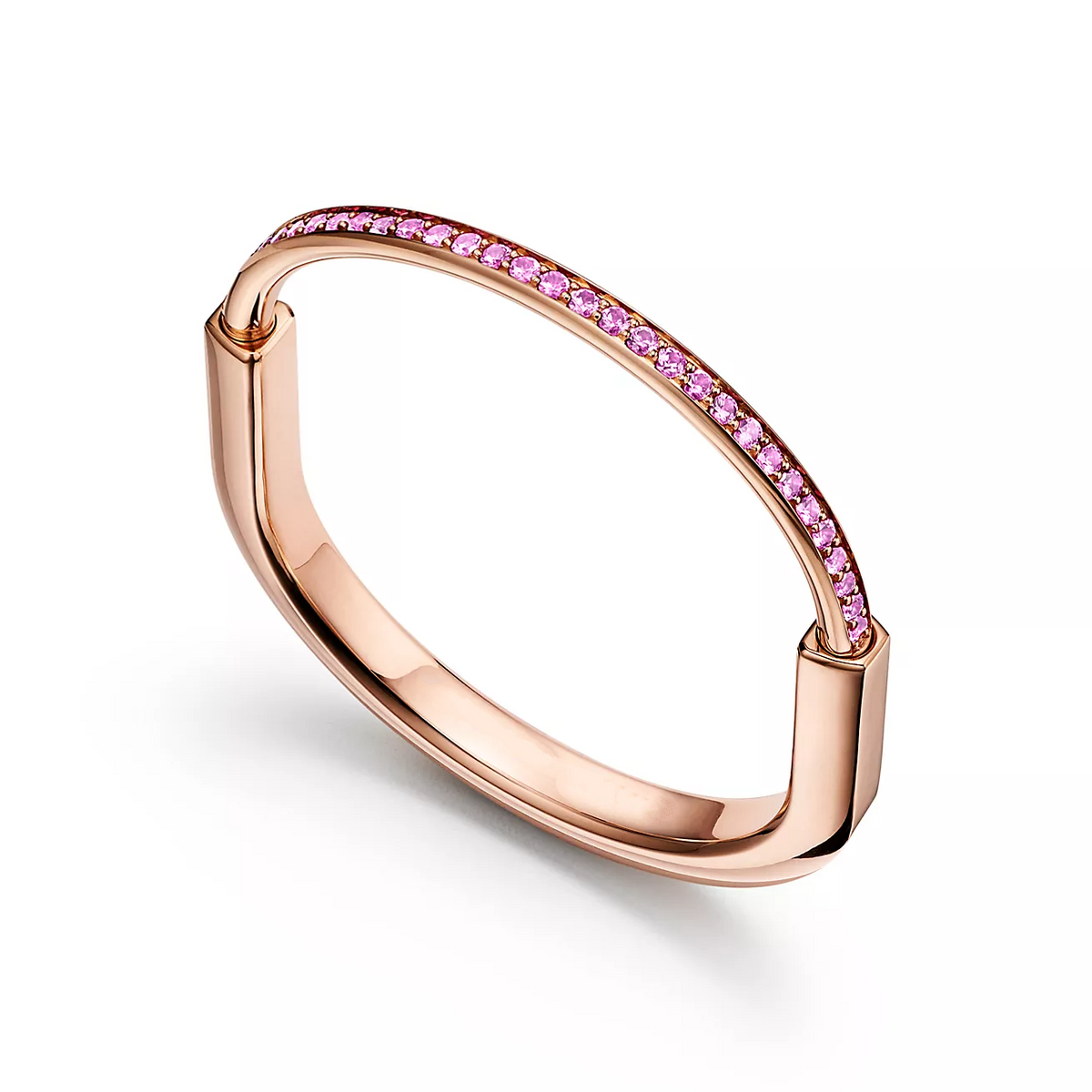[Glow Muse ]LOCK BRACELET ROSE DIAMOND PINK GOLD