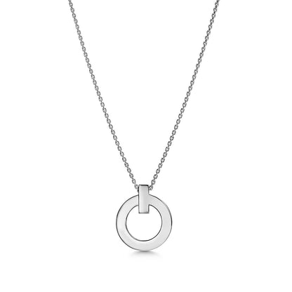 [Glow Muse ]T CIRCLE PENDENT SILVER NECKLACE