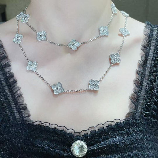 [Glow Muse] COLLIER 20 MOTIFS TRÈFLE ENTIÈREMENT DIAMANTÉ
