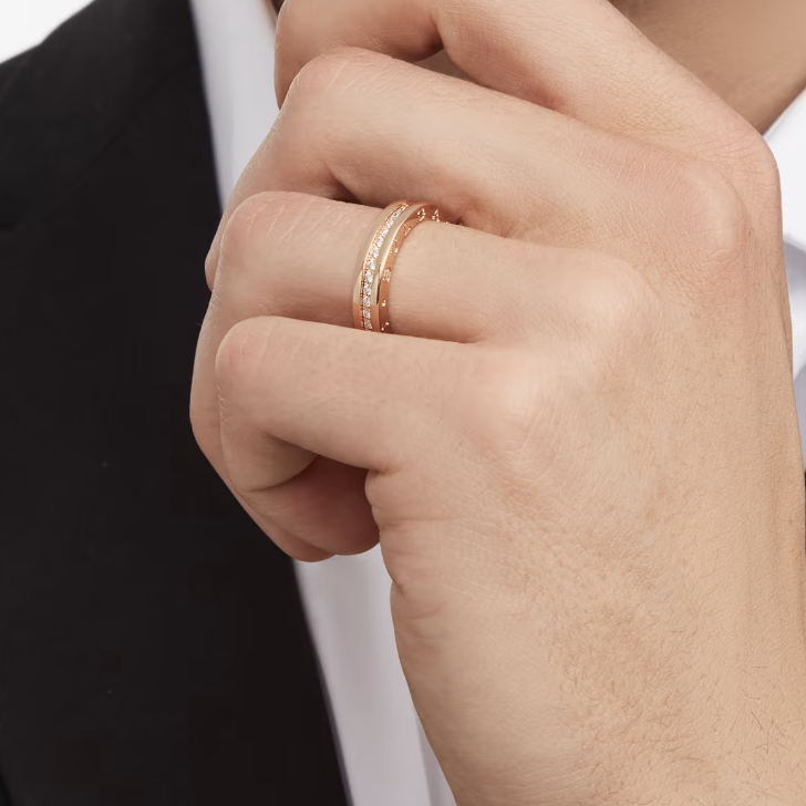 [⭐Glow Muse ]ZERO 1 ONE-BAND PAVED DIAMONDS ON THE SPIRAL RING