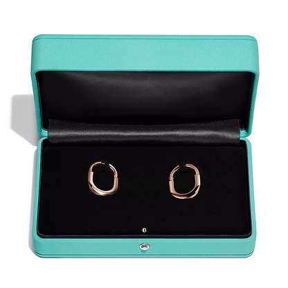 [Glow Muse ]LOCK MEDIUM PINK DIAMOND PINK GOLD EARRINGS