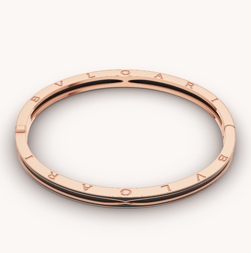 [⭐Glow Muse ]ZERO 1 PINK GOLD WITH MATTE BLACK CERAMIC BRACELET