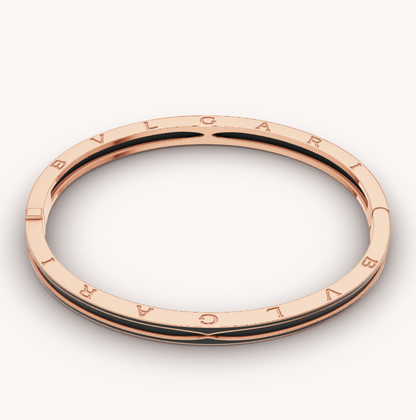 [⭐Glow Muse ]ZERO 1 PINK GOLD WITH MATTE BLACK CERAMIC BRACELET
