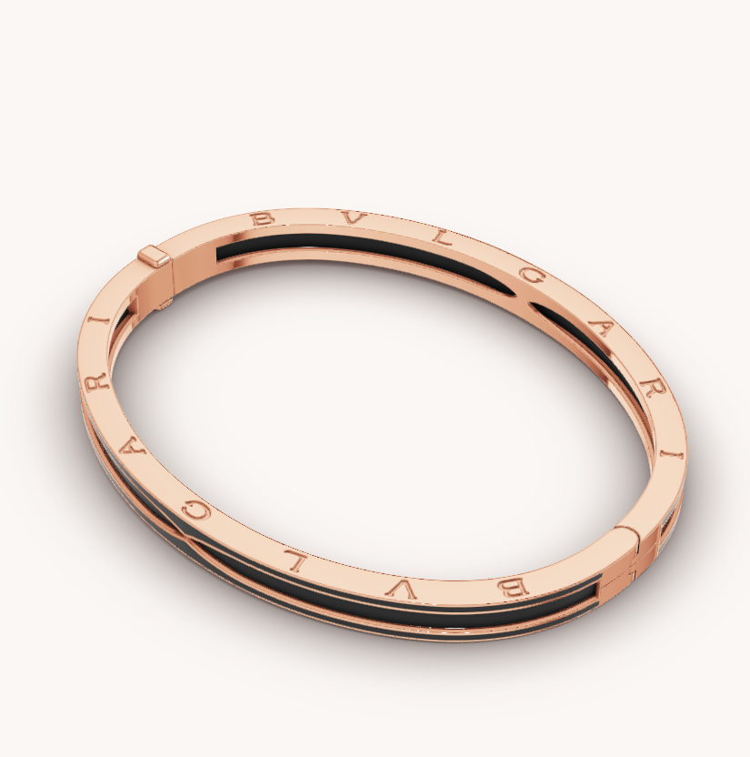[⭐Glow Muse ]ZERO 1 PINK GOLD WITH MATTE BLACK CERAMIC BRACELET