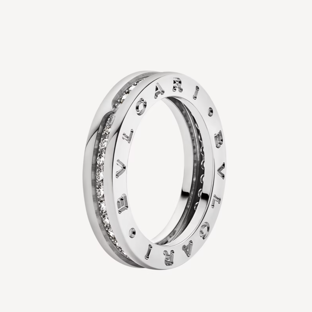[⭐Glow Muse ]ZERO 1 ONE-BAND PAVED DIAMONDS ON THE SPIRAL RING
