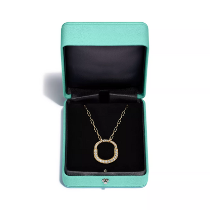 [Glow Muse ]LOCK NECKLACE MEDIUM PENDANT GOLD PAVED DIAMONDS