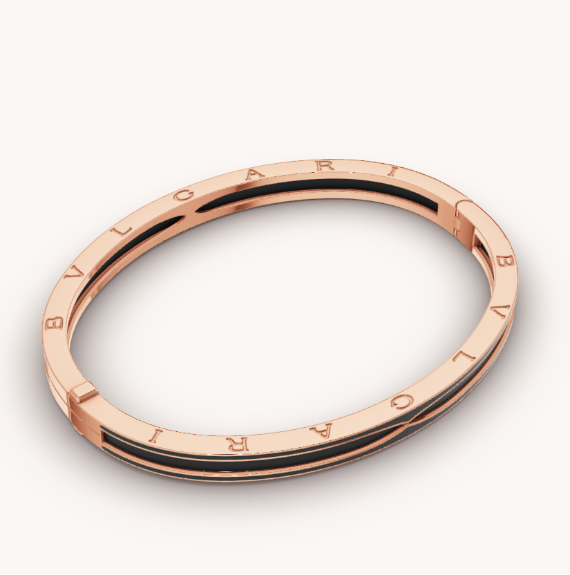 [⭐Glow Muse ]ZERO 1 PINK GOLD WITH MATTE BLACK CERAMIC BRACELET