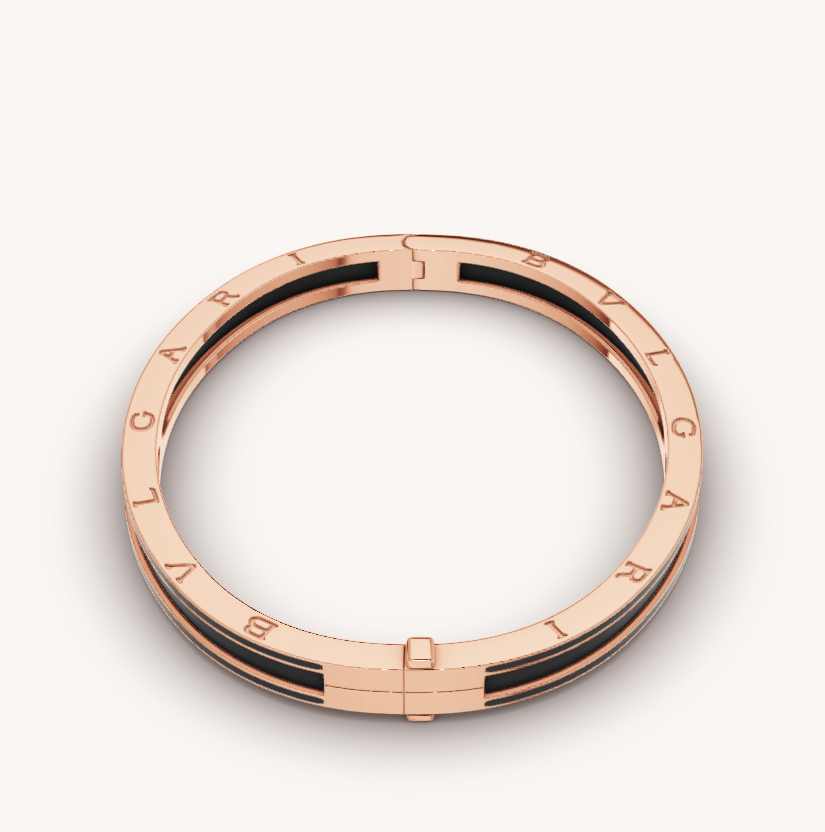 [⭐Glow Muse ]ZERO 1 PINK GOLD WITH MATTE BLACK CERAMIC BRACELET