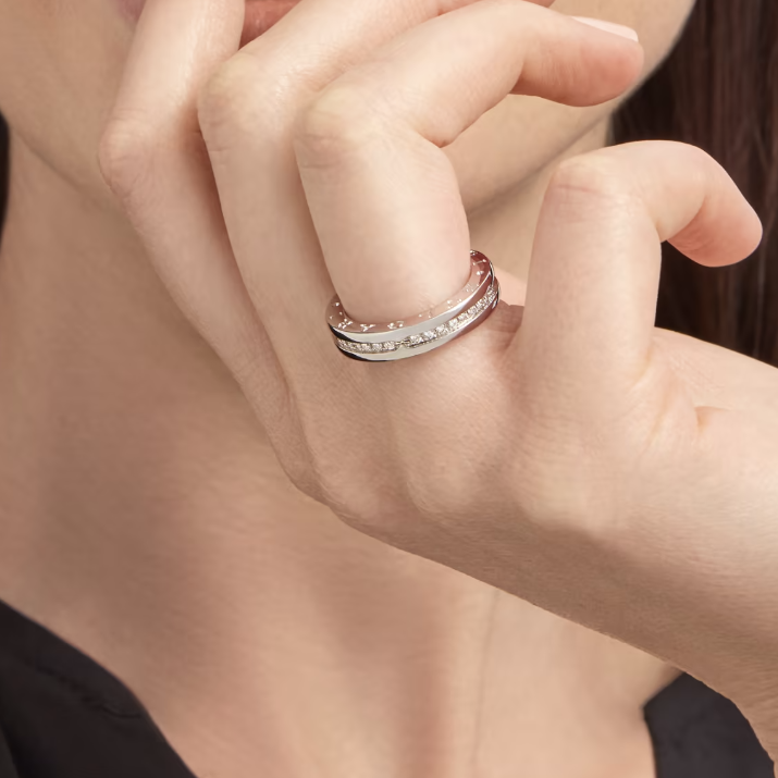 [⭐Glow Muse ]ZERO 1 ONE-BAND PAVED DIAMONDS ON THE SPIRAL RING