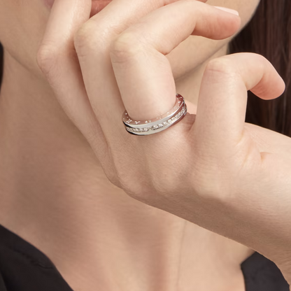 [⭐Glow Muse ]ZERO 1 ONE-BAND PAVED DIAMONDS ON THE SPIRAL RING
