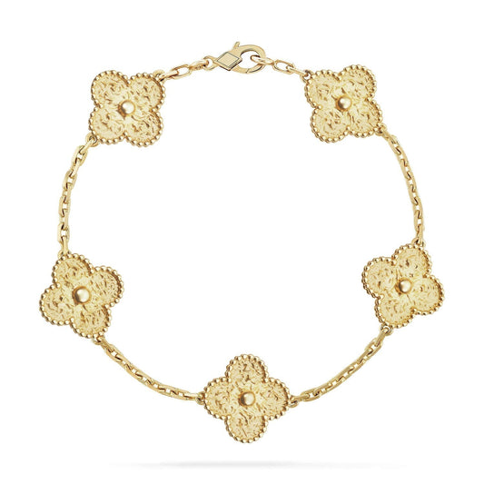 [⭐Glow Muse] BRACELET 5 MOTIFS CLOVER BRONZÉ