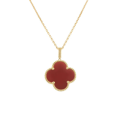 [Glow Muse]COLLIER CLOVER 25MM OR CORNALINE