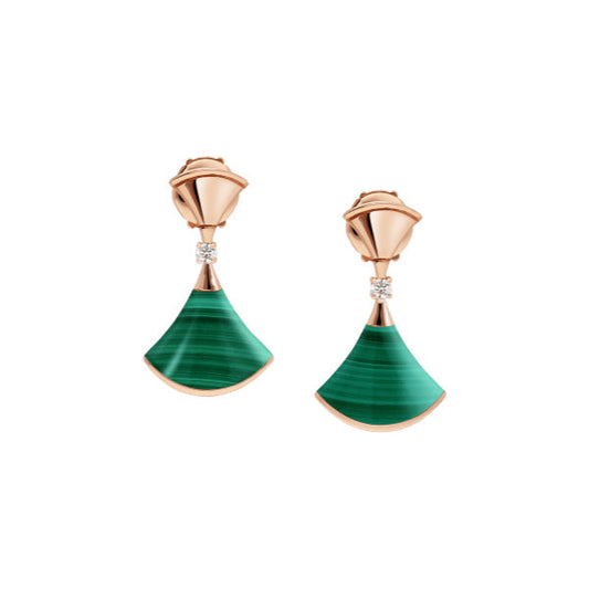 [⭐Glow Muse ]DREAM MALACHITE PINK GOLD EARRINGS