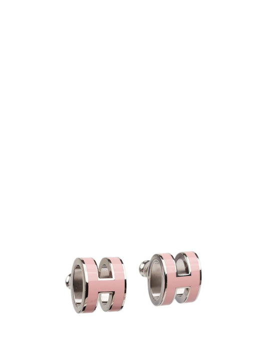 [Glow Muse]MINI BOUCLES D'OREILLES POP H ARGENT ROSE