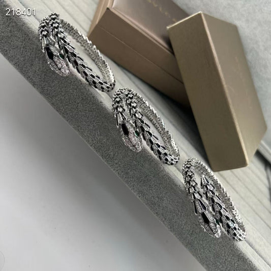 [⭐Glow Muse]NOUVEAU BRACELET SERPENT OBSIDIENNE & DIAMANT