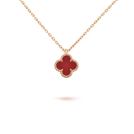 [Glow Muse]COLLIER CLOVER MINI 9,5 MM EN CORNALINES BLANCHES