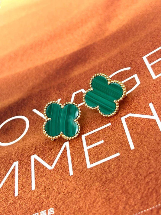 [Glow Muse] BOUCLES D'OREILLES CLOVER LARGE (20 mm) 1 MOTIF NACRE VERTE