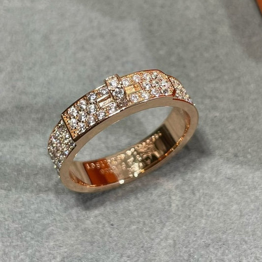 [Glow Muse]BAGUE KELLY EN OR ROSE ET DIAMANTS
