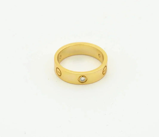 [Glow Muse]BAGUE LOVE 4MM 1 DIAMANT OR