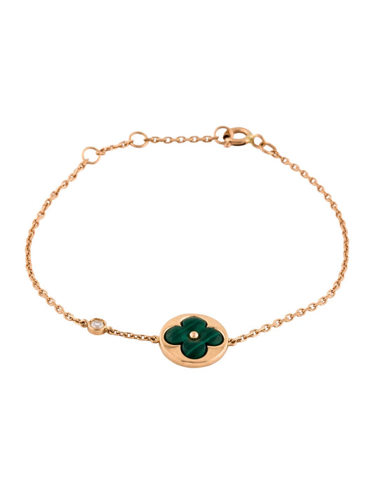 [Glow Muse]BRACELET SUN MALACHITE 1 DIAMANT OR ROSE