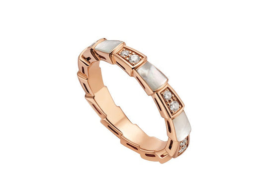 [⭐Glow Muse ]SERPENTI RING PINK GOLD DIAMOND MOP 3MM