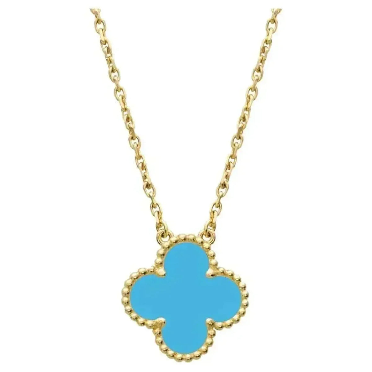 [Glow Muse] COLLIER CLOVER 15MM VINTAGE TURQUOISE