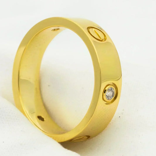 [Glow Muse]BAGUE LOVE 5,5 MM 3 DIAMANTS OR