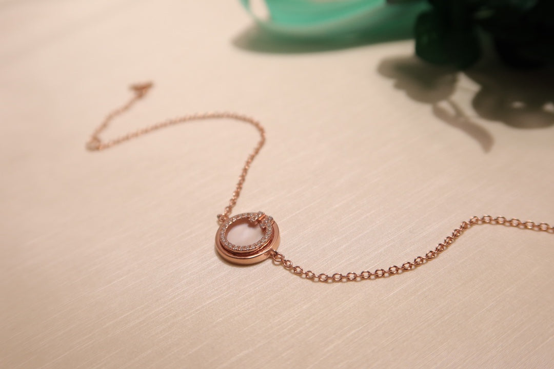 [Glow Muse ]DIAMOND CIRCLE PINK GOLD BRACELET