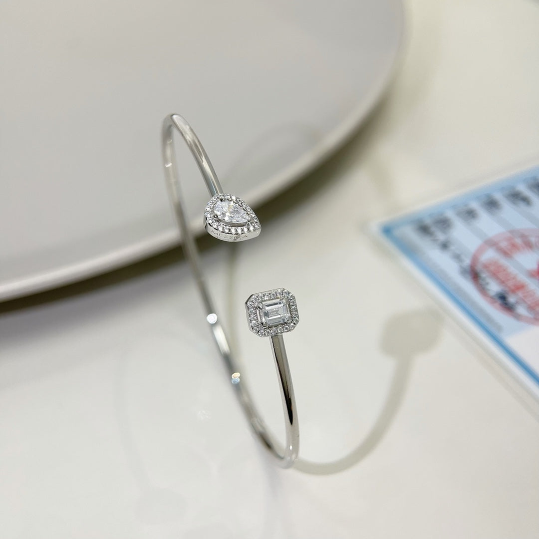 [Glow Muse]BRACELET JONC FLEX MY TWIN TOI & MOI EN ARGENT ET DIAMANT