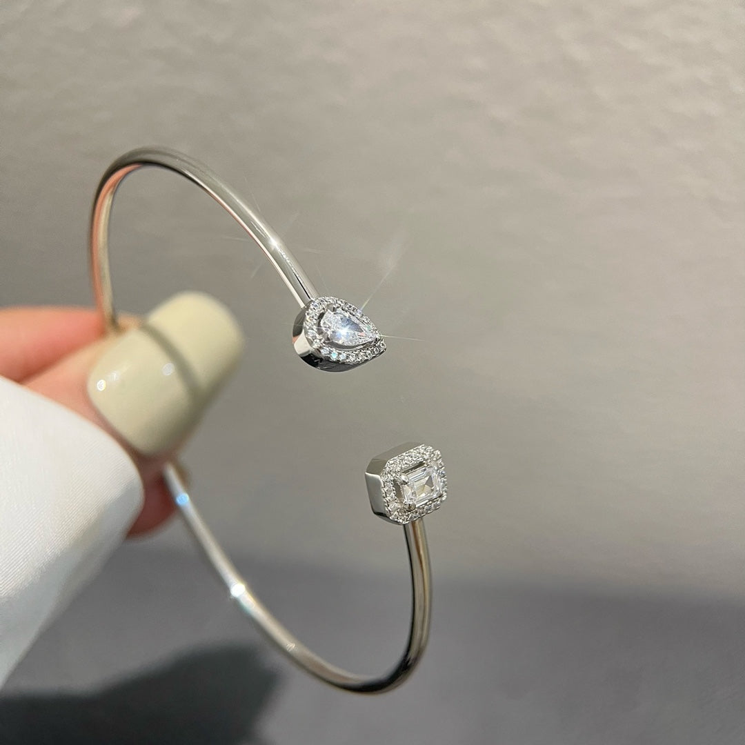 [Glow Muse]BRACELET JONC FLEX MY TWIN TOI & MOI EN ARGENT ET DIAMANT