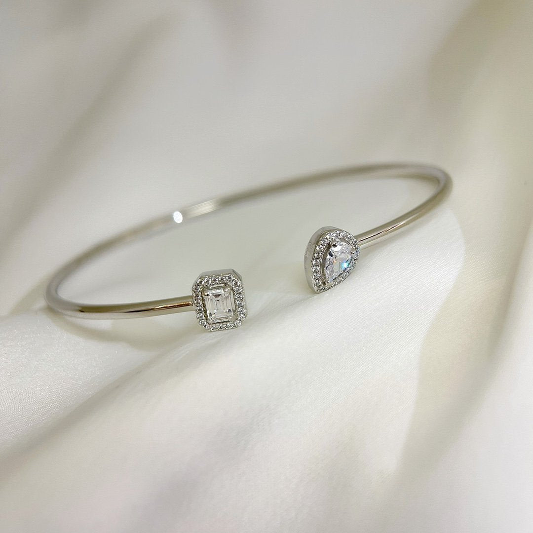 [Glow Muse]BRACELET JONC FLEX MY TWIN TOI & MOI EN ARGENT ET DIAMANT