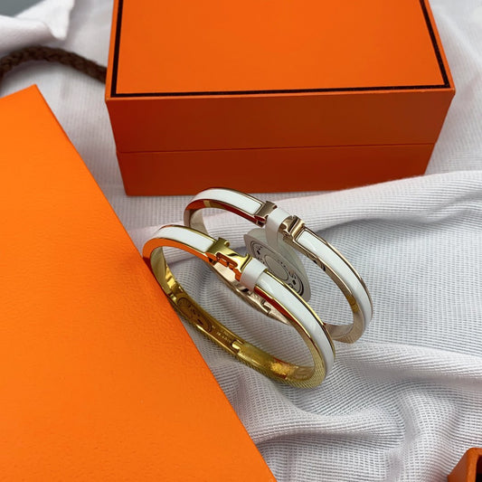 [Glow Muse]BRACELET CLASSIQUE HM CLIC BLANC 8MM ÉMAIL
