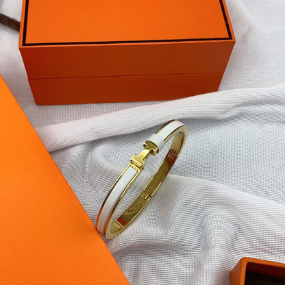 [Glow Muse]BRACELET CLASSIQUE HM CLIC BLANC 8MM ÉMAIL