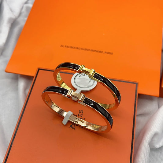 [Glow Muse]BRACELET CLASSIQUE HM CLIC 8MM EN ÉMAIL NOIR