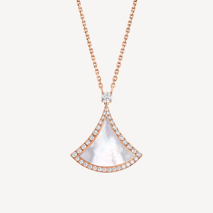 [⭐Glow Muse ]DREAM MOP DIAMOND PAVED PINK GOLD NECKLACE