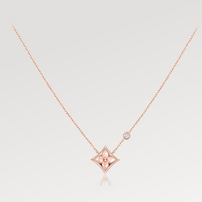 [Glow Muse]COLLIER DIAMANT 1 PIERRE ROSE MOP OR ROSE