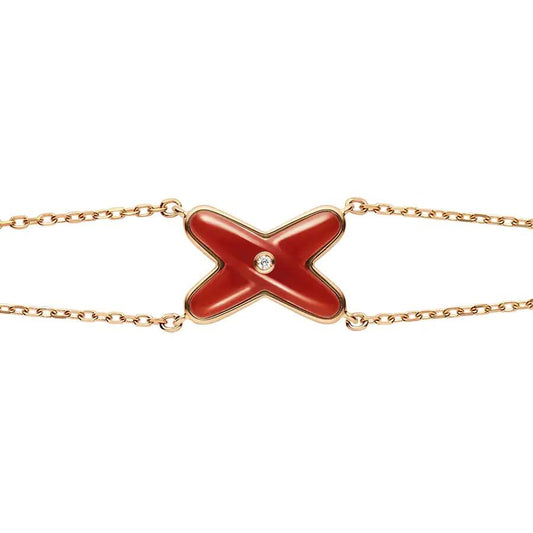 [Glow Muse]BRACELET JEUX CARNÉLINE OR ROSE 1 DIAMANT
