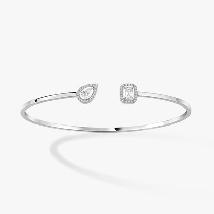 [Glow Muse]BRACELET JONC FLEX MY TWIN TOI & MOI EN ARGENT ET DIAMANT