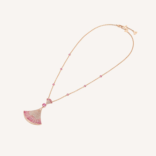 [⭐Glow Muse ]DREAM NECKLACK DIAMOND PINK GOLD