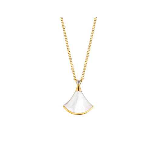 [⭐Glow Muse ]DREAM NECKLACE WHITE MOP GOLD 1 DIAMOND