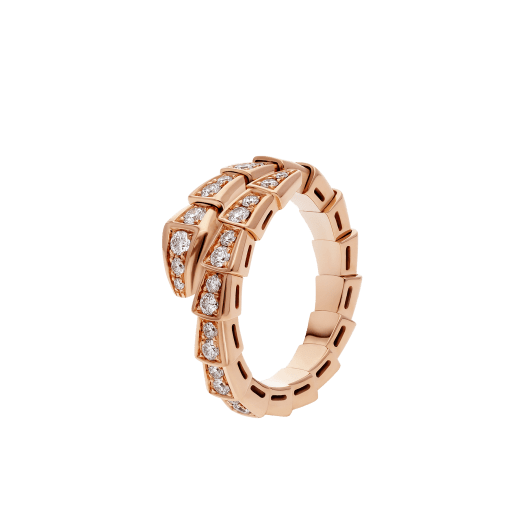 [⭐Glow Muse ]SERPENTI RING PINK GOLD DIAMOND PAVED 4MM