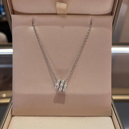 [⭐Glow Muse ]SERPENTI  NECKLACE DOUBLE RING DIAMOND