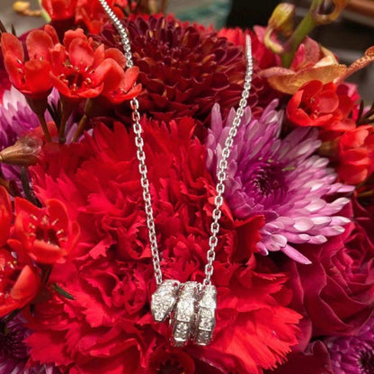 [⭐Glow Muse ]SERPENTI  NECKLACE DOUBLE RING DIAMOND