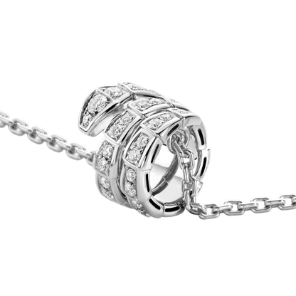 [⭐Glow Muse ]SERPENTI  NECKLACE DOUBLE RING DIAMOND