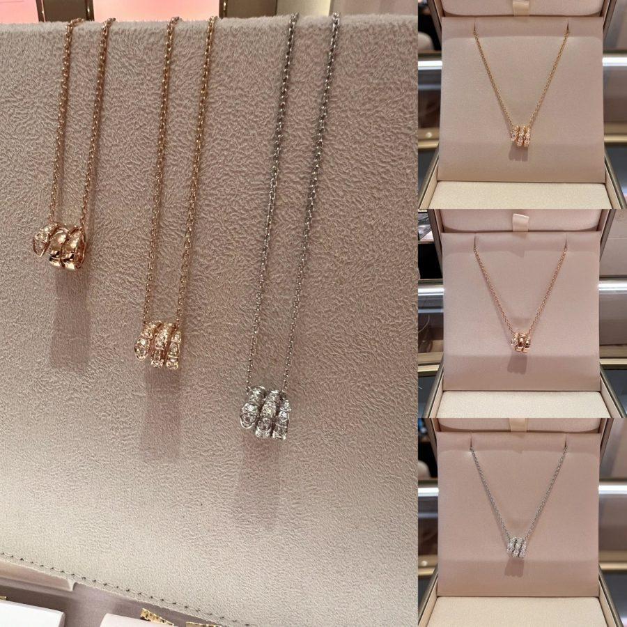 [⭐Glow Muse ]SERPENTI  NECKLACE DOUBLE RING DIAMOND