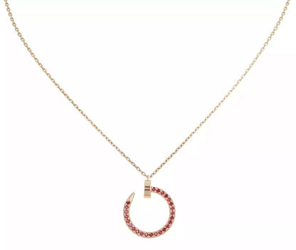 [Glow Muse]COLLIER JUSTE OR DIAMANTS ROUGES